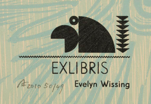 Exlibris by Annette Fritzsch from Germany for Evelyn Wissing - Art 