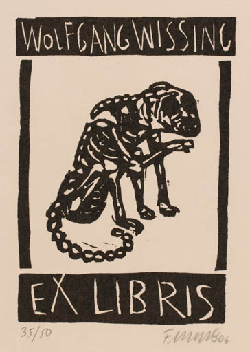 Exlibris by Frantz Wahle from Germany for Wolfgang Wissing - 