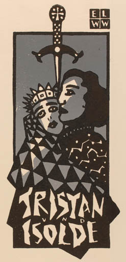 Exlibris by Frantz Wahle from Germany for Wolfgang Wissing - Couple Theater/Cirkus 