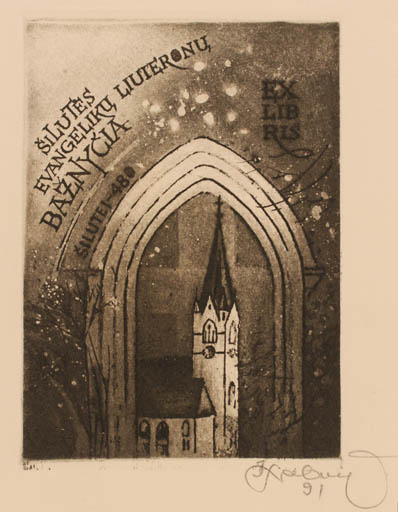 Exlibris by Ieva Labutyte from Lithuania for ? ? - Church 