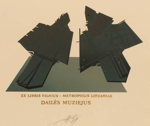 Exlibris by Mindaugas Petrulis from Lithuania for Dailes Muziejus - Abstract 