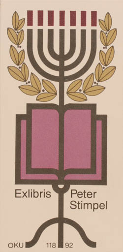 Exlibris by Otto Kuchenbauer from Germany for Peter Stimpel - Religion 