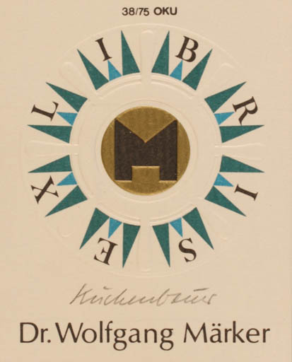 Exlibris by Otto Kuchenbauer from Germany for Dr. Wolfgang Märker - Ornament 