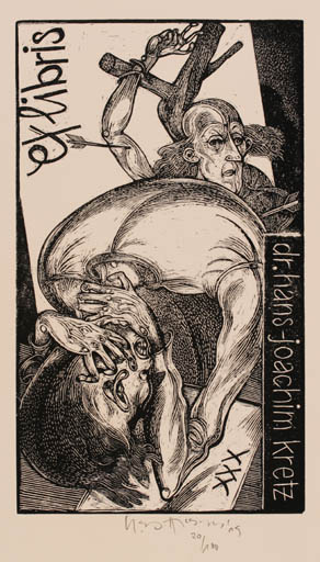 Exlibris by Karl Georg Hirsch from Germany for Dr. Hans-Joachim Kretz - Drama 