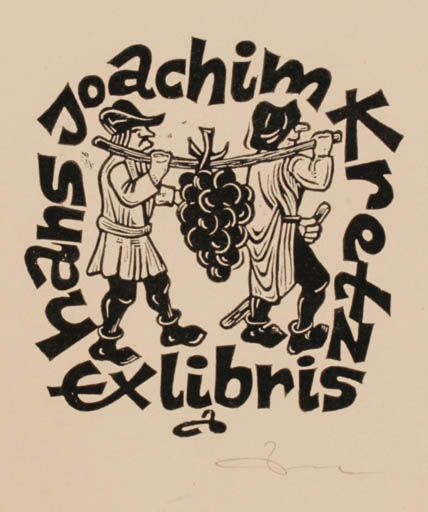 Exlibris by Zbigniew Dolatowski from Poland for ? ? - Wine 