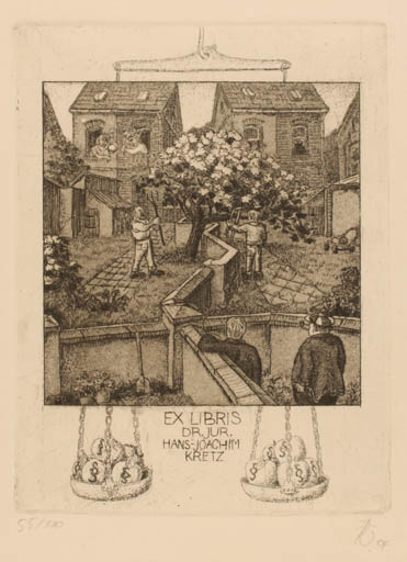 Exlibris by Andreas Raub from Germany for ? ? - Law 