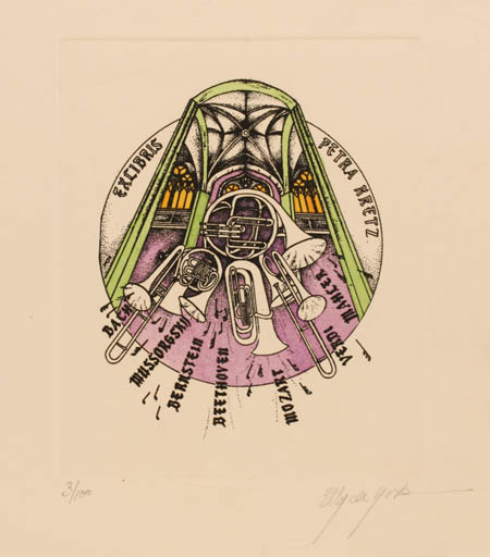 Exlibris by   from Netherland for Dr. Hans-Joachim Kretz - Music 