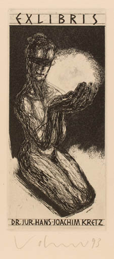 Exlibris by Steffen Volmer from Germany for ? ? - Woman Nude 