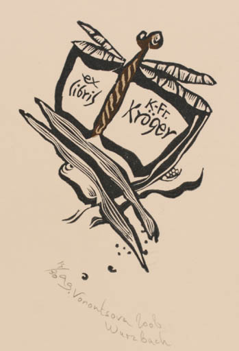 Exlibris by Sofya Vorontsova from Russia for Karl Fridrich Kröger - Insect 