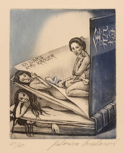 Exlibris by Katarina Smetanova from Slovak Republic for Karl Fridrich Kröger - Book Woman 