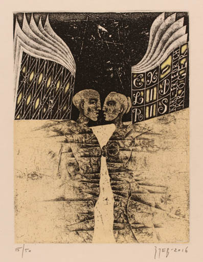 Exlibris by Vladimir Zuev from Russia for Karl Fridrich Kröger - Couple 