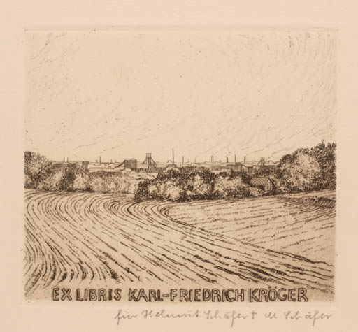 Exlibris by Helmut Schäfer from Germany for Karl Fridrich Kröger - Scenery/Landscape 