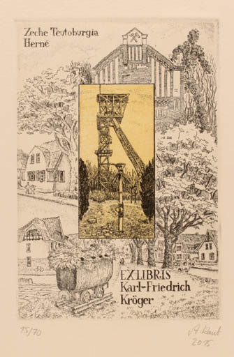 Exlibris by Andreas Raub from Germany for Karl Fridrich Kröger - Working Architecture 