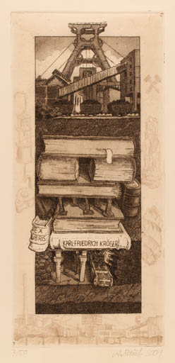 Exlibris by Andreas Raub from Germany for Karl Fridrich Kröger - Working Book 