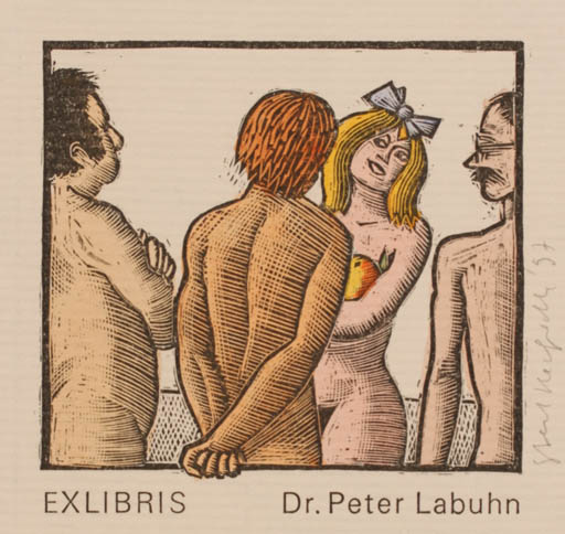 Exlibris by Egbert Herfurth from Germany for Dr. Peter Labuhn - Mythology 