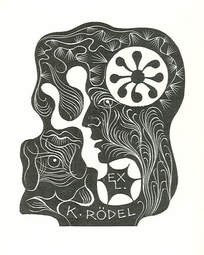 Exlibris by Dusan Janousek from Czechoslovakia for Klaus Rödel - Abstract 