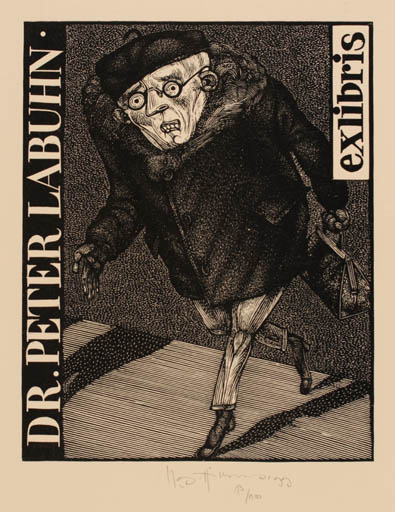 Exlibris by Karl Georg Hirsch from Germany for Dr. Peter Labuhn - Woman 