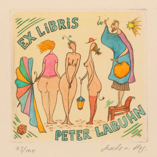 Exlibris by Sascha Hagemeister from Russia for Dr. Peter Labuhn - Mythology 