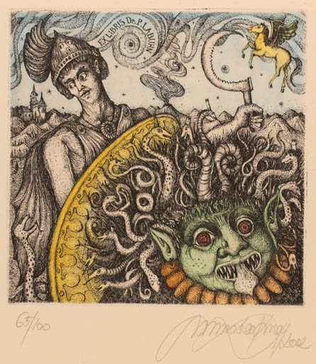 Exlibris by Miroslav Knap from Slovak Republic for Dr. Peter Labuhn - Mythology 