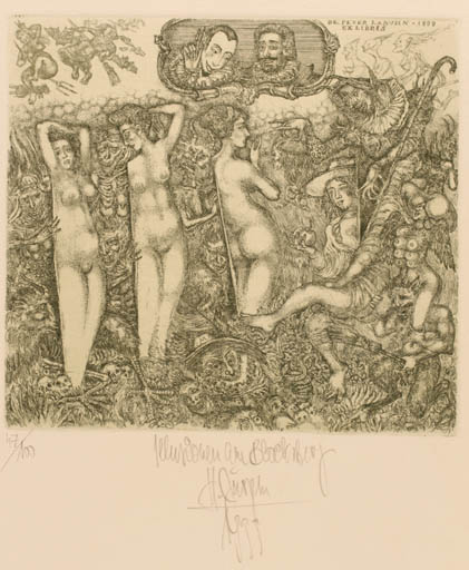 Exlibris by Harry Jürgens from Germany for Dr. Peter Labuhn - Group Woman 