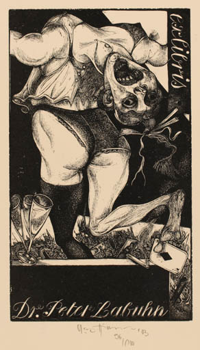 Exlibris by Karl Georg Hirsch from Germany for Dr. Peter Labuhn - Woman 