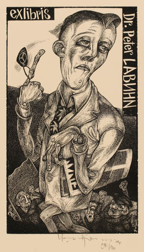 Exlibris by Karl Georg Hirsch from Germany for Dr. Peter Labuhn - Man 