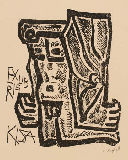 Exlibris by V. Antanavicius from Lithuania for ? Kisa - Man 