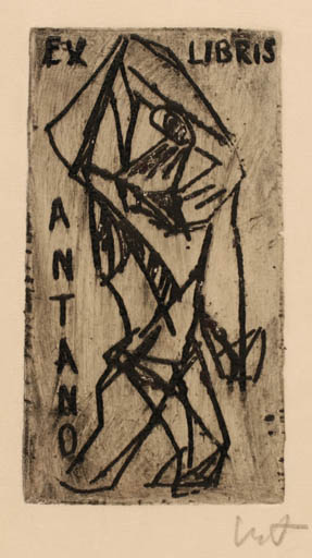 Exlibris by V. Antanavicius from Lithuania for ? Antano - Abstract Man 