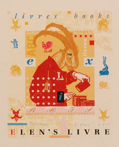 Exlibris by Peter Israel from Germany for ? Elen - Book Fauna 