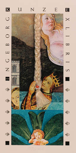 Exlibris by Peter Israel from Germany for Ingeborg Kunzee - Fairytale/fable 