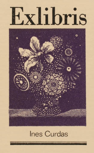 Exlibris by Peter Israel from Germany for Ines Curdas - Flora 