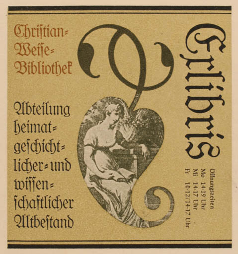 Exlibris by Peter Israel from Germany for ? Christian Weisse Bibliothek - 