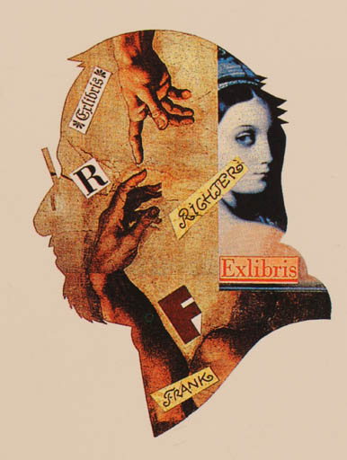 Exlibris by Peter Israel from Germany for Frank Richter - Portrait Surrealism 