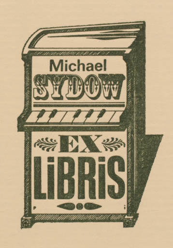 Exlibris by Peter Israel from Germany for Michael Sydow - Book Music 