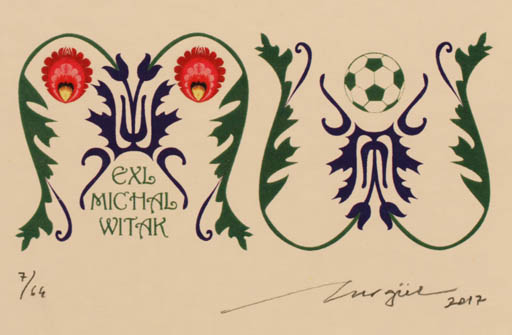 Exlibris by Nurgül Arikan from Turkey for Michala Witaka - Sport/game 