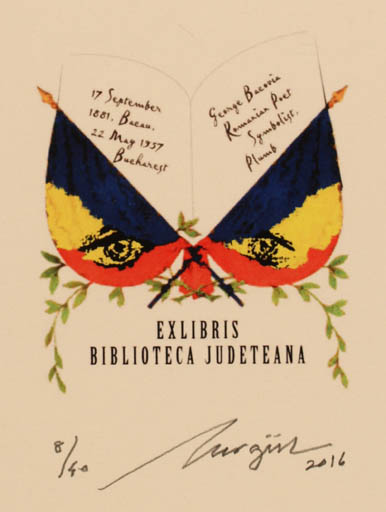 Exlibris by Nurgül Arikan from Turkey for Biblioteca Judeteana - 