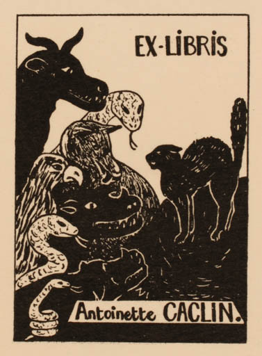 Exlibris by Antoinette Caclin from France for Antoinette Caclin - Fauna 