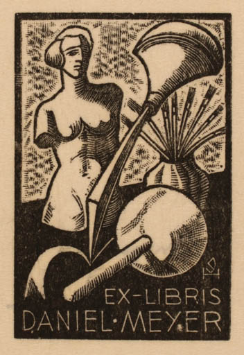 Exlibris by Ernest Huber from France for Daniel Meyer - Art 