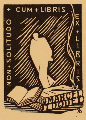 Exlibris by Marcel Luquet from France for Marcel Luquet - Book Man 