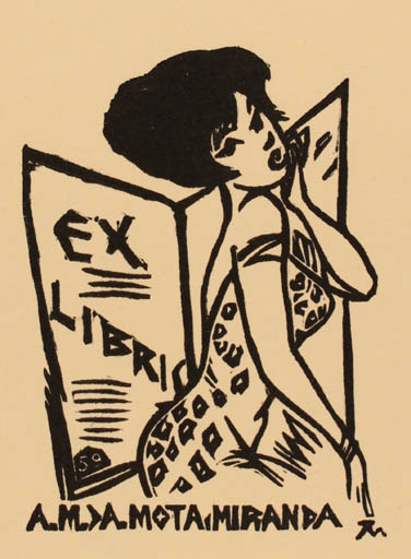 Exlibris by Jocelyn Mercier from France for Artur Mario Da Mota Miranda - Woman 