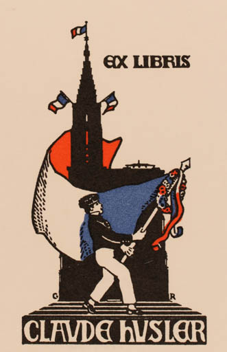 Exlibris by Georges Ritleng from France for Claude Husler - 