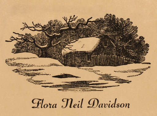 Exlibris by   from USA for Flora Neil Davidson - Scenery/Landscape 