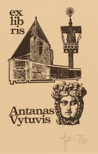 Exlibris by Joseph Sodaitis from USA for Antanas Vytuvis - 
