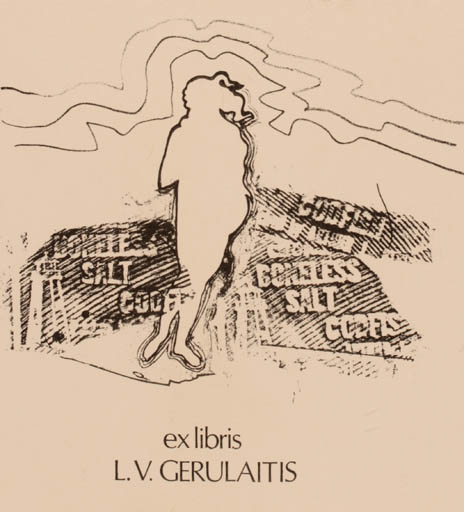 Exlibris by Vytautas O. Virkau from USA for L.V. Gerulaitis - 