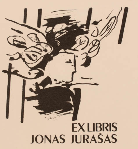 Exlibris by Vytautas O. Virkau from USA for Jonas Jurasas - Abstract 