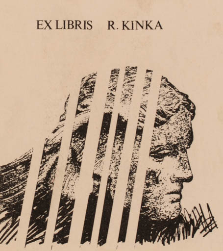 Exlibris by Vytautas O. Virkau from USA for R Kinka - Portrait 