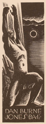 Exlibris by Lynd Ward from USA for Dan Burne Jones - Man 