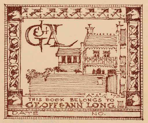 Exlibris by Allan A. Gamble from Australia for Geoff & Ann Long - Architecture 