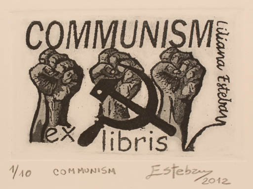 Exlibris by Liliana Esteban from Argentina for Liliana Esteban - Hand(s) 