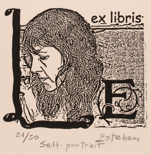 Exlibris by Liliana Esteban from Argentina for Liliana Esteban - Portrait 